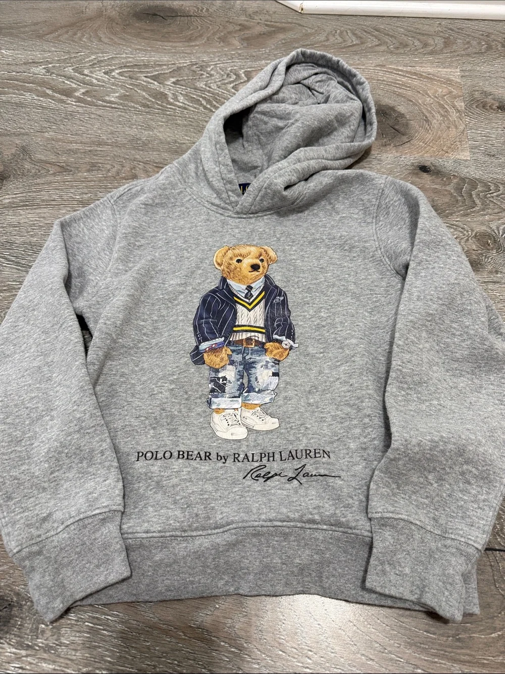Ralph Lauren Grey Polo Bear Crewneck Hoodie